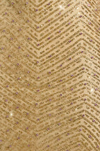 Women's Embellished Scoop-Neck Thigh-Split Maxi Dress in Gold — Dress