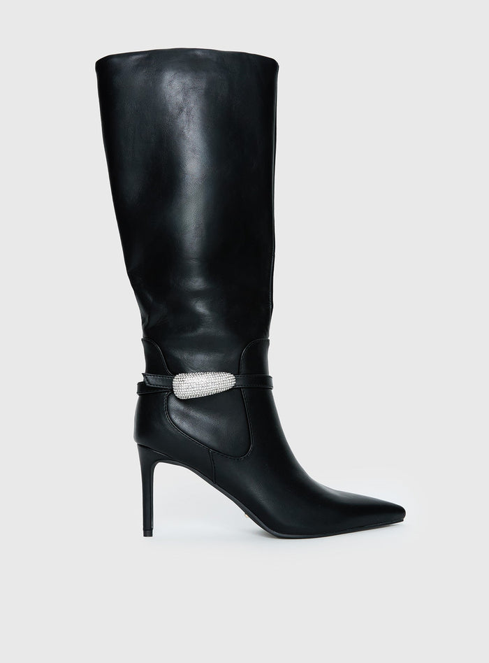 Women's Billini Domineca Knee High Heeled Boots Black