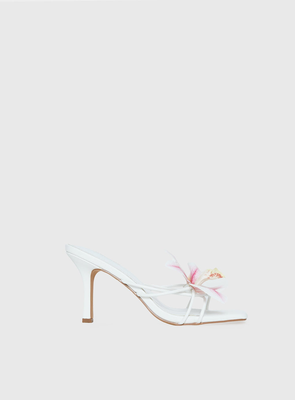 Women's Exotic Etty Floral Detail Heels White