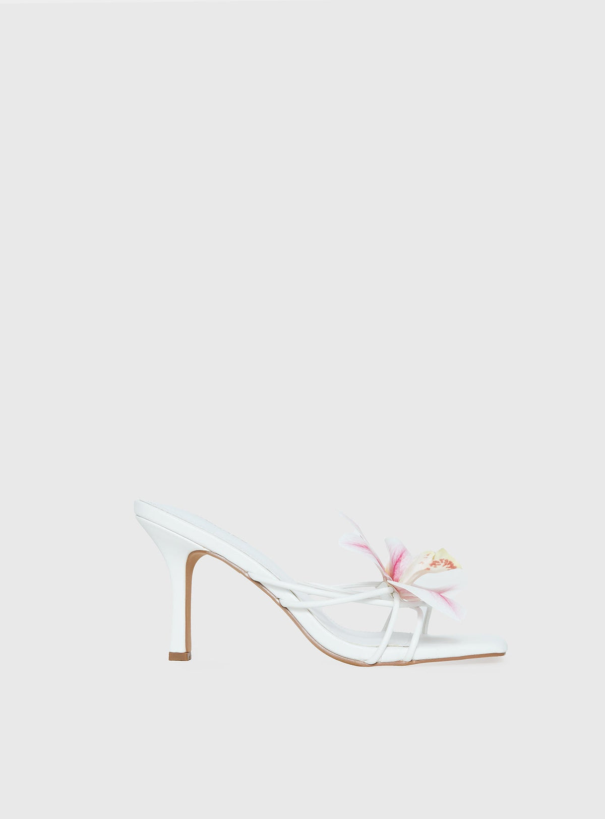 Women's Exotic Etty Floral Detail Heels White