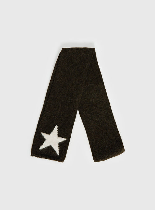 Abelia Star Graphic Scarf Brown / Cream — Scarves