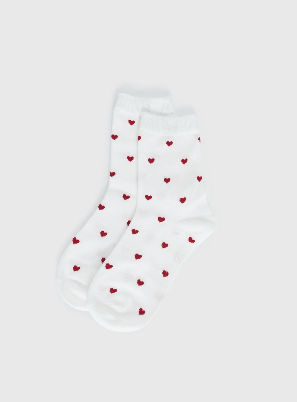 Women's Sweet Heart Socks White / Red