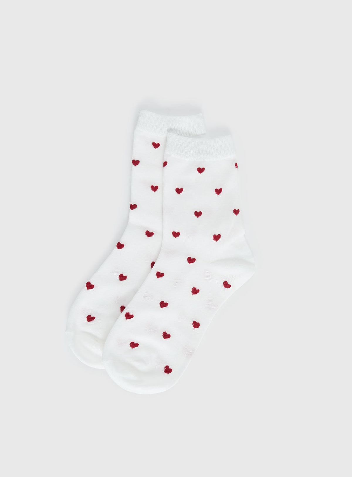 Women's Sweet Heart Socks White / Red