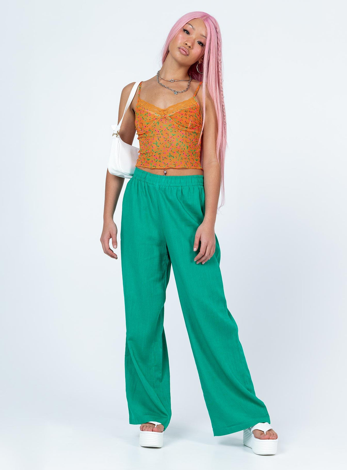 Women's Louis Linen Blend Pants Green