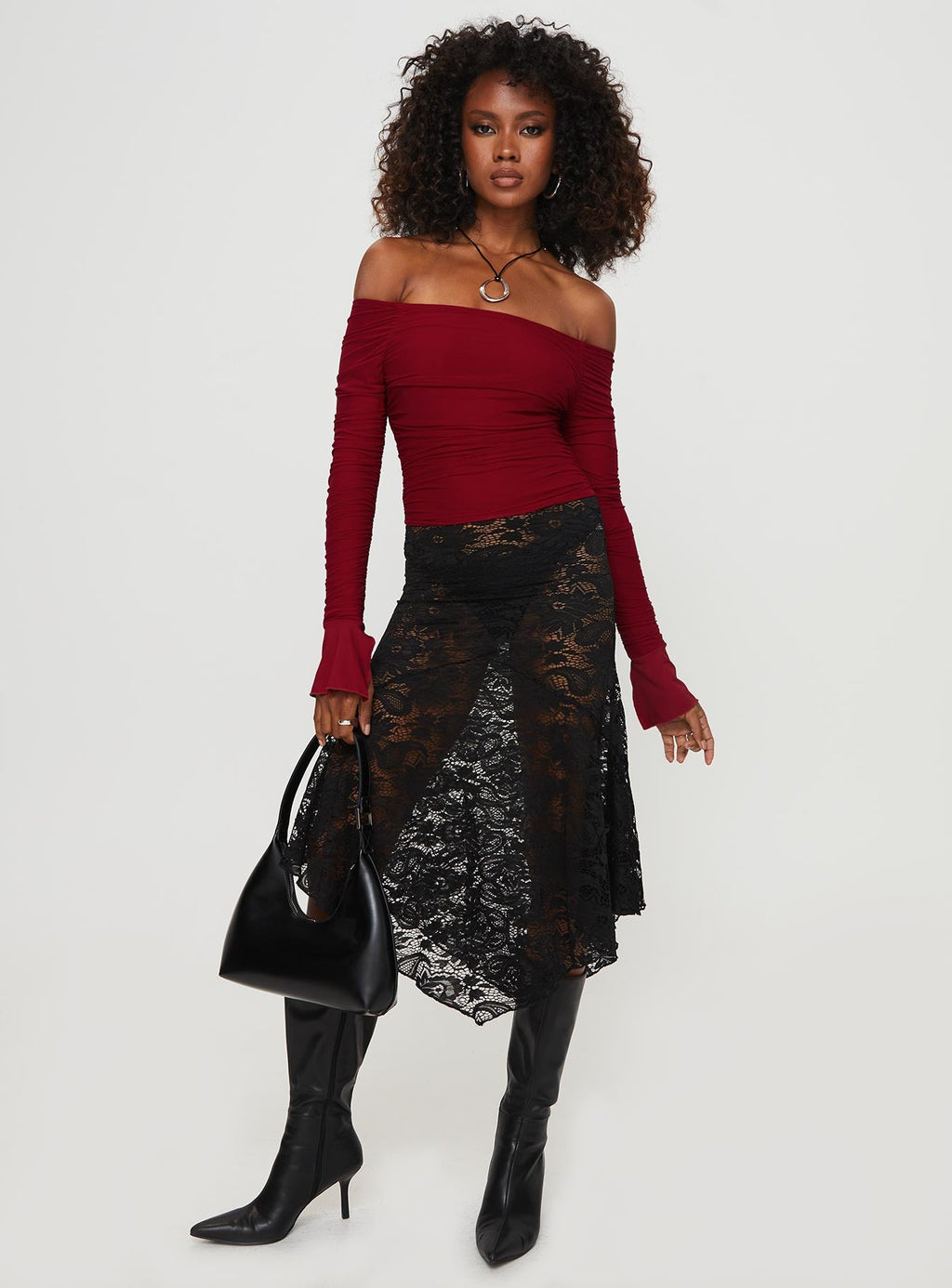 Women's Moreno Off The Shoulder Top Burgundy