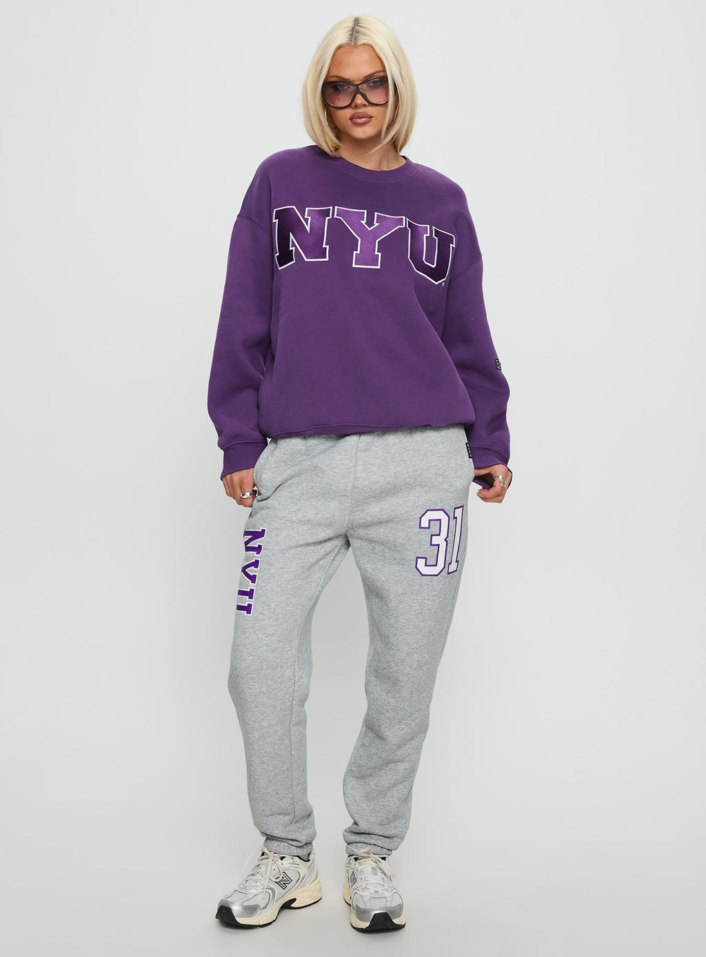 Women's NYU Basic Sweatpants Heather Grey — Pants