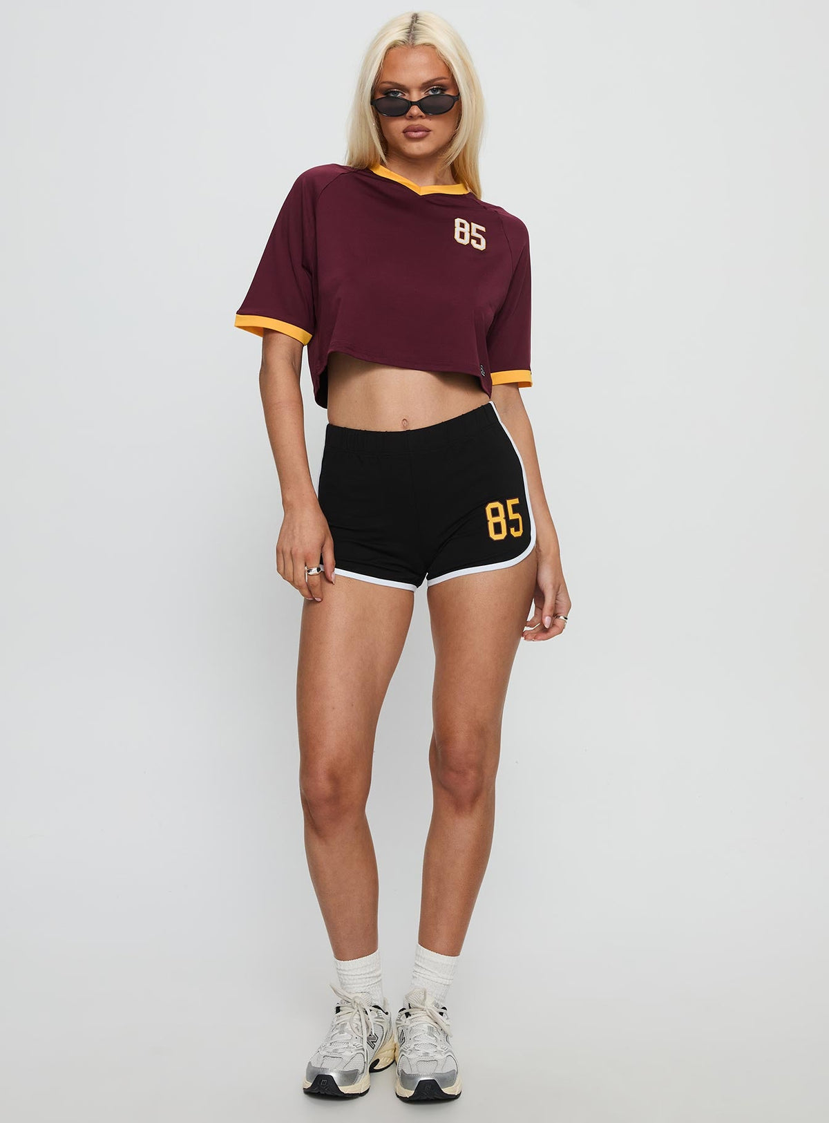 Women's ASU Cropped Soccer Jersey Tee Maroon