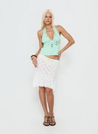 Women's Infinity And Beyond Sequin Halter Top Turquoise
