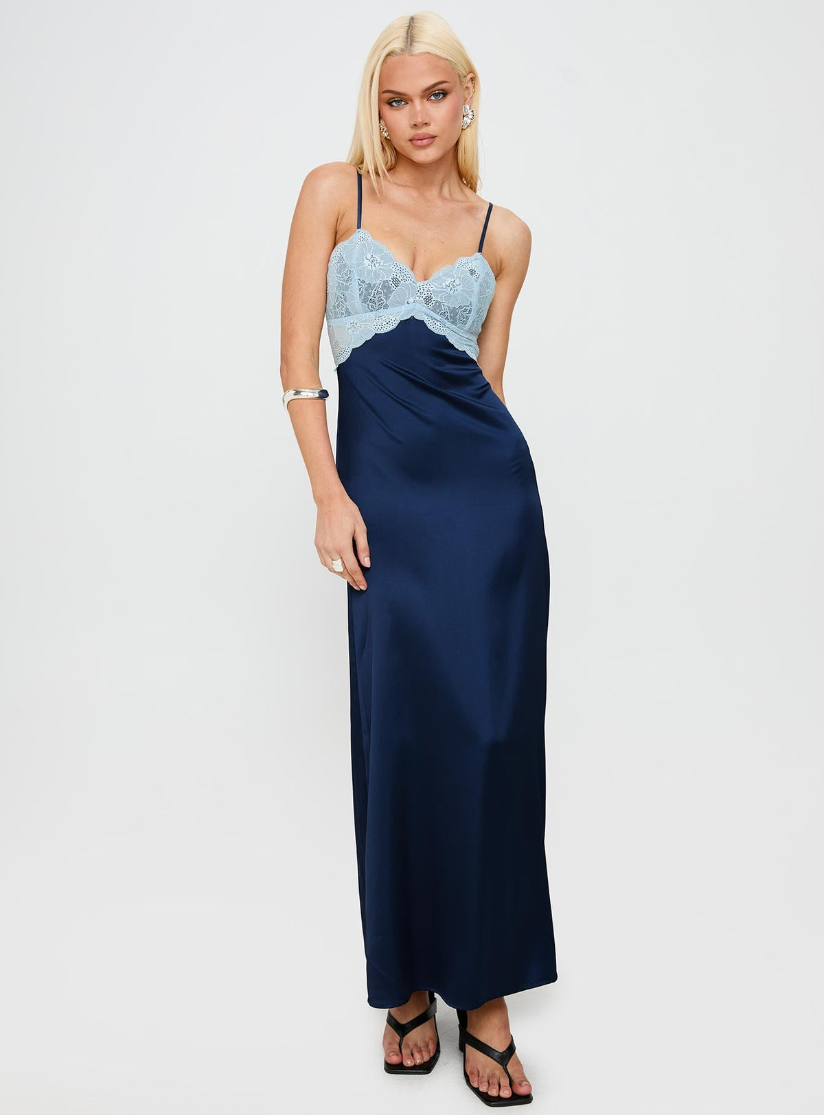 Women's Better Than Words Lace Maxi Dress Navy — Dress