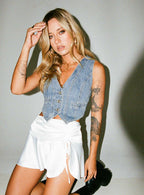Women's Burrows Denim Vest — Top