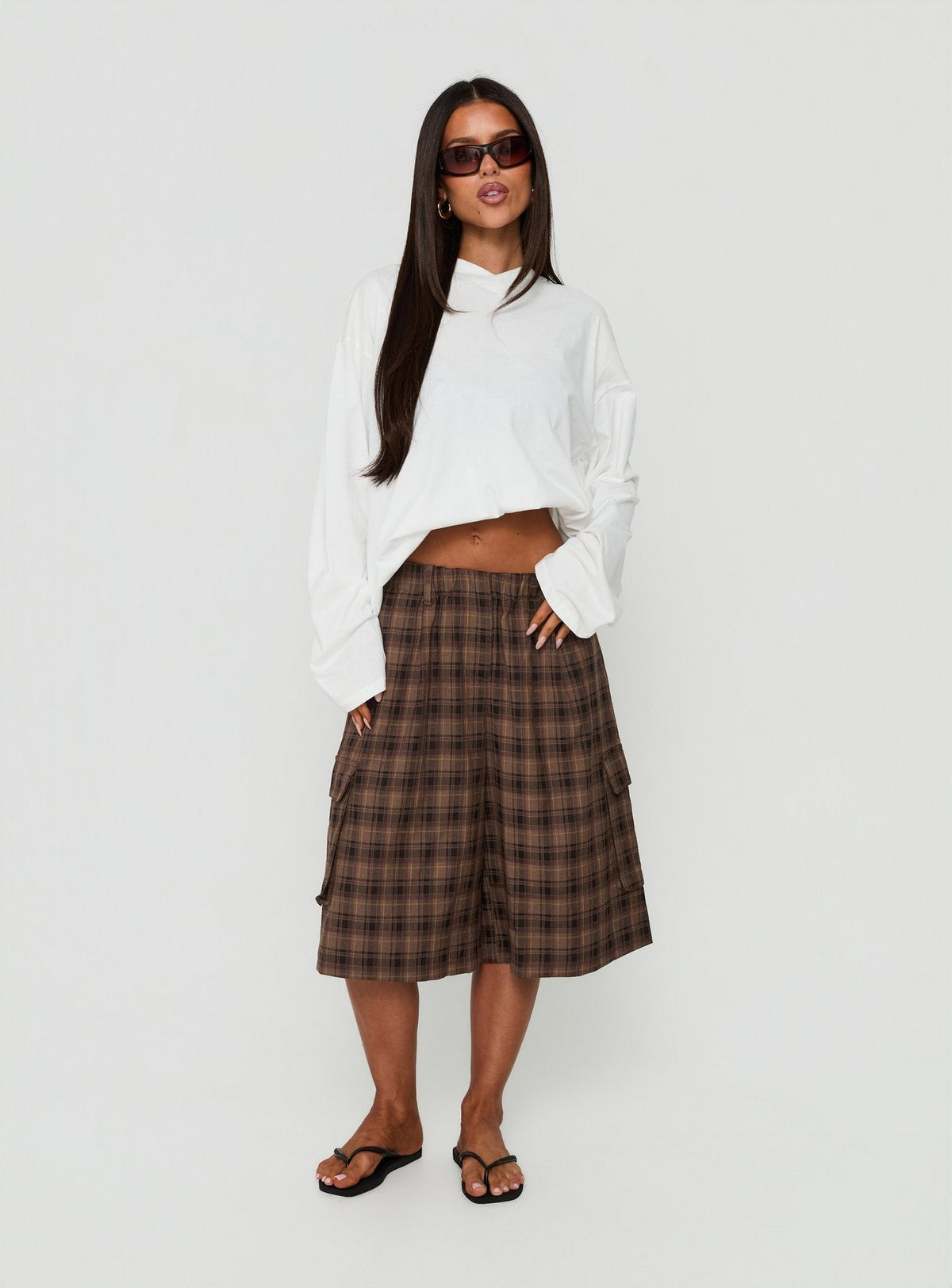 Women's Settle Down Long Sleeve V Neck Top White