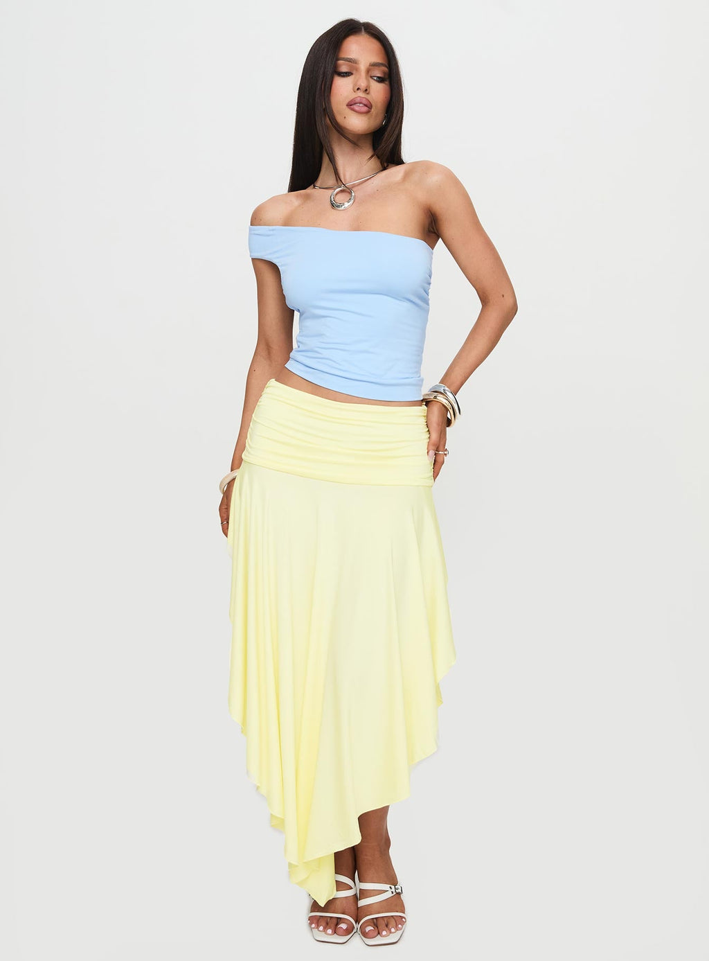 Women's Symphonia Asymmetrical Midi Skirt Butter Yellow