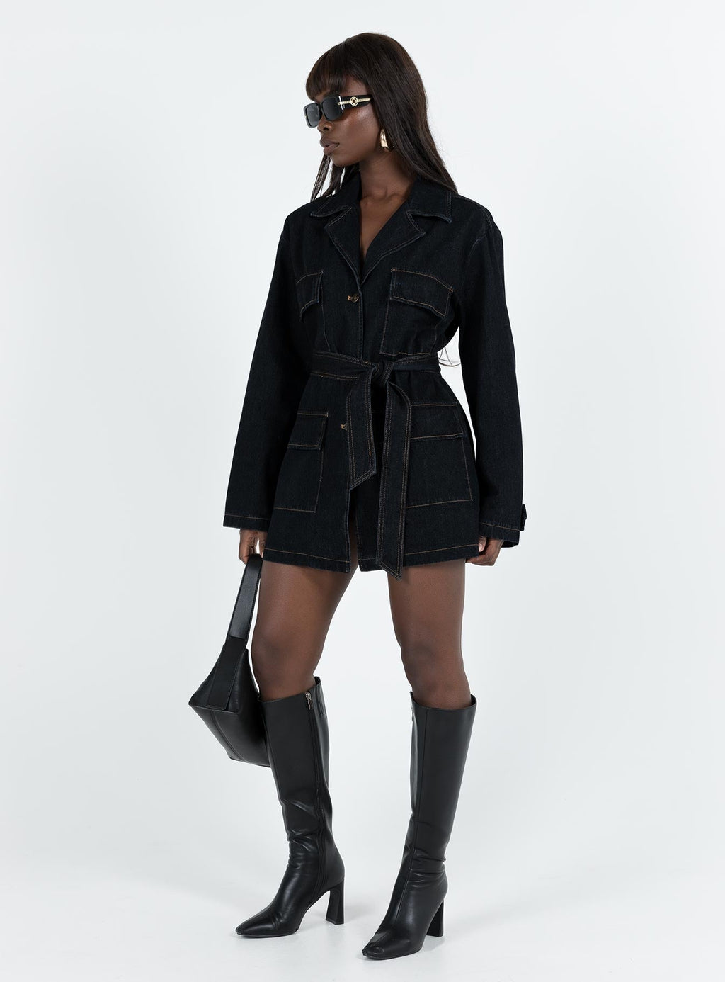 Women's Giselle Mini Dress Dark Denim — Dress