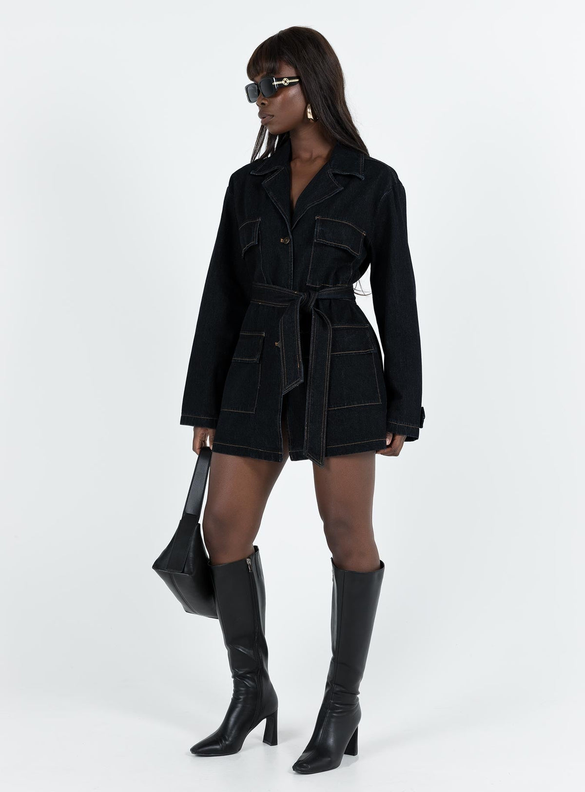 Women's Giselle Mini Dress Dark Denim — Dress