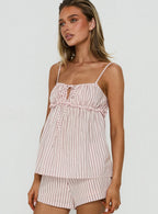 Women's Harwin Gathered Bust Babydoll Top Pink Stripe