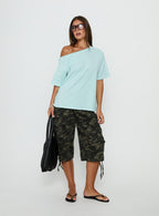 Women's Settle Down One Shoulder Top Aqua