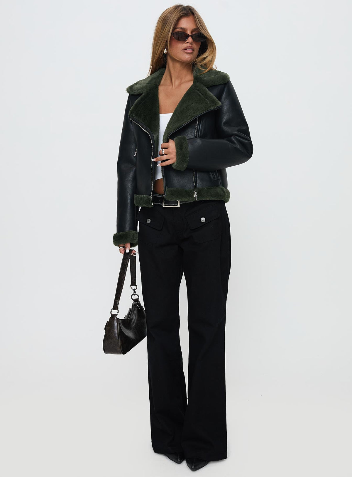 Women's Phaidra Faux Leather Jacket Black