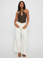 Women's Libbey Hardware Detail Textured Bodysuit Brown