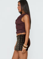 Women's Zaraya Sequin Mini Skirt Brown