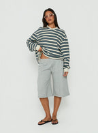Women's Opollo V Neck Jumper Blue Multi Stripe — Sweater