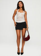 Women's Fantasize Lace Halter Top White