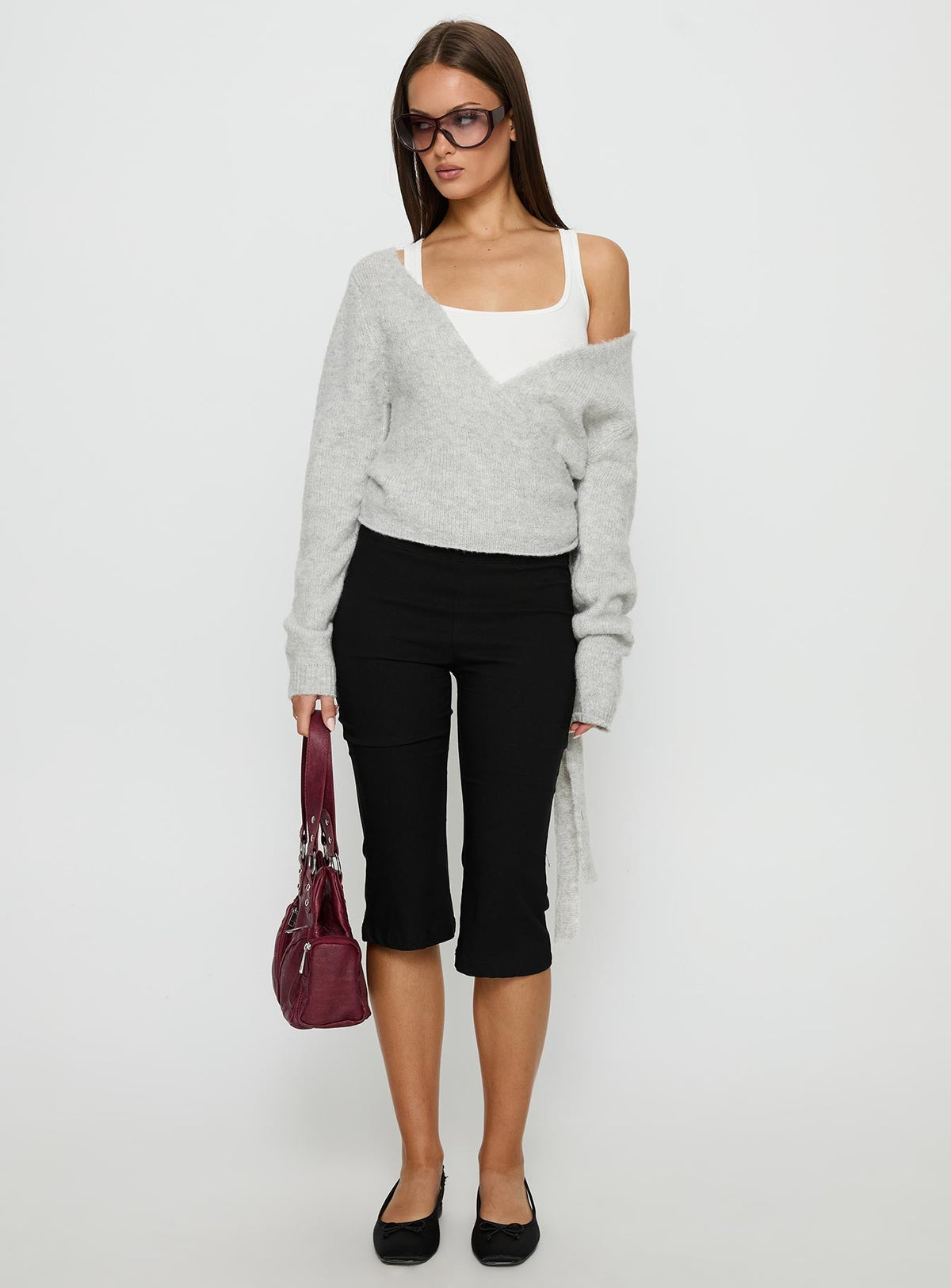 Women's Tonee Wrap Knit Cardigan Grey — Sweater