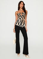 Women's I Wonder Strapless Cut Out Top Tiger