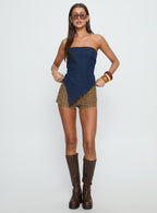 Women's Birdie Asymmetric Denim Top Dark Blue