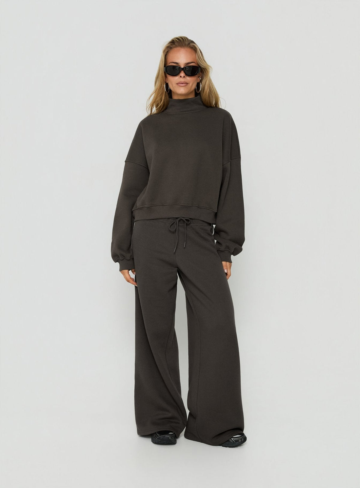 Women's Anyya Funnel Neck Crew Jumper Iron Grey — Sweater