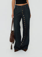 Women's Penny Mid Rise Straight Leg Jeans Raw Denim