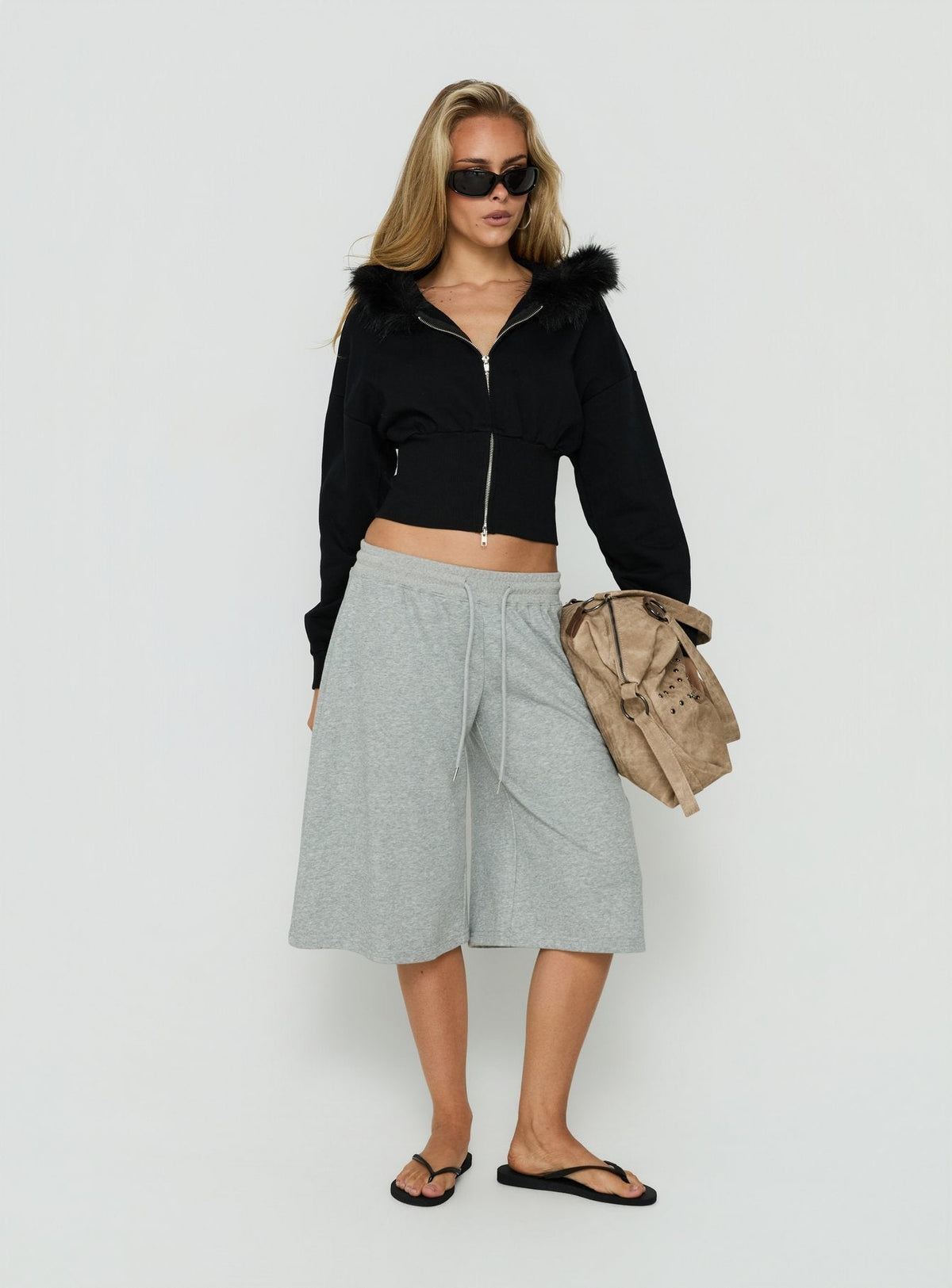 Women's Ramonda Faux Fur Hooded Jumper Black — Sweater