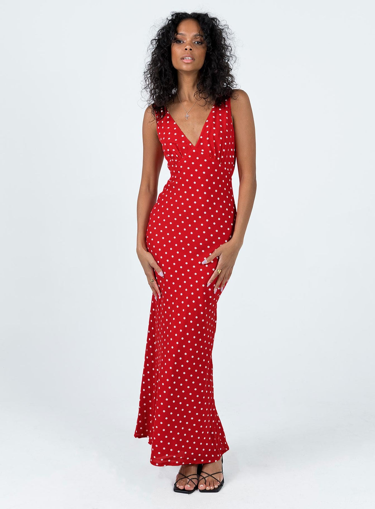 Women's Nellie Maxi Dress Red Polka Dot — Dress