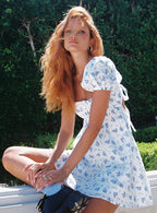 Women's Let's Dance Mini Dress Blue Floral — Dress