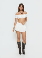 Women's Corabel Ruffle Skort White — Skirt
