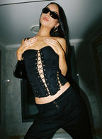 Women's Eden Lace Up Corset Black
