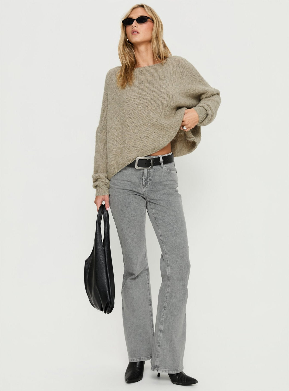 Women's Ramy Wide Neck Knit Sweater Olive