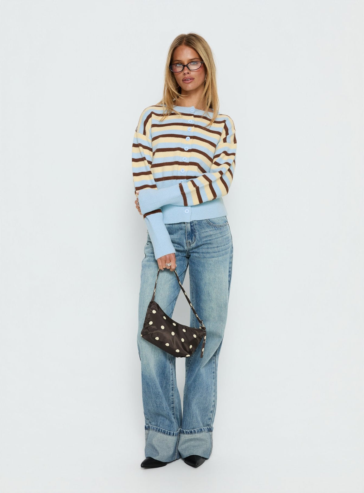 Women's Rhitta Button Down Cardigan Multi Stripe — Sweater