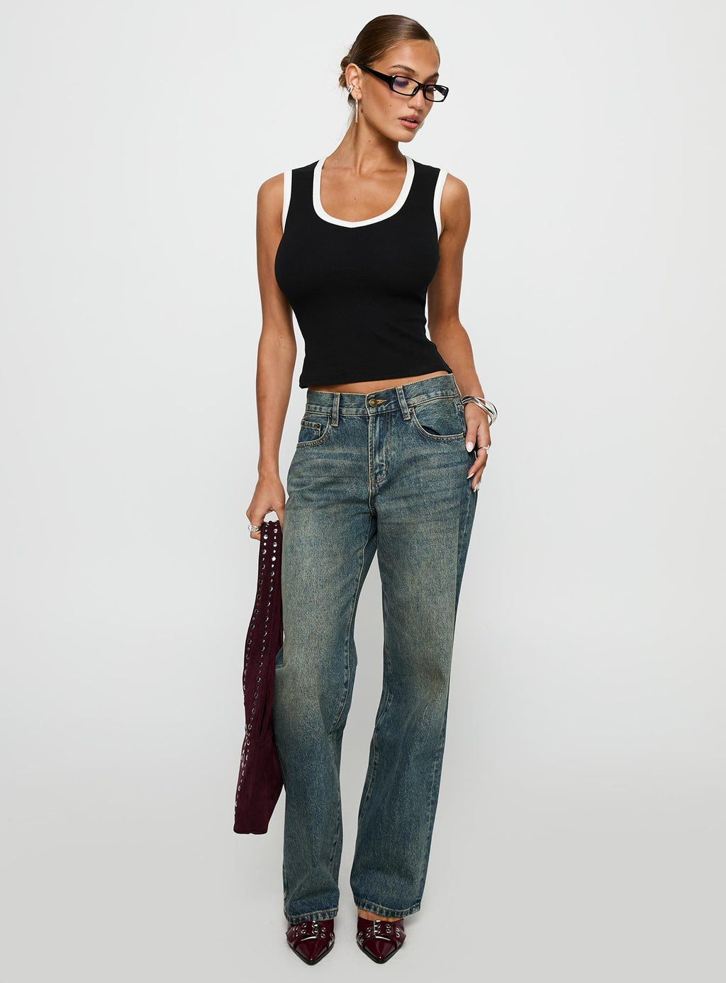 Women's Start Me Up Top Black / White