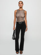 Women's Warm Honey Top Leopard
