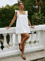 Women's Summerland Broiderie Mini Dress White — Dress