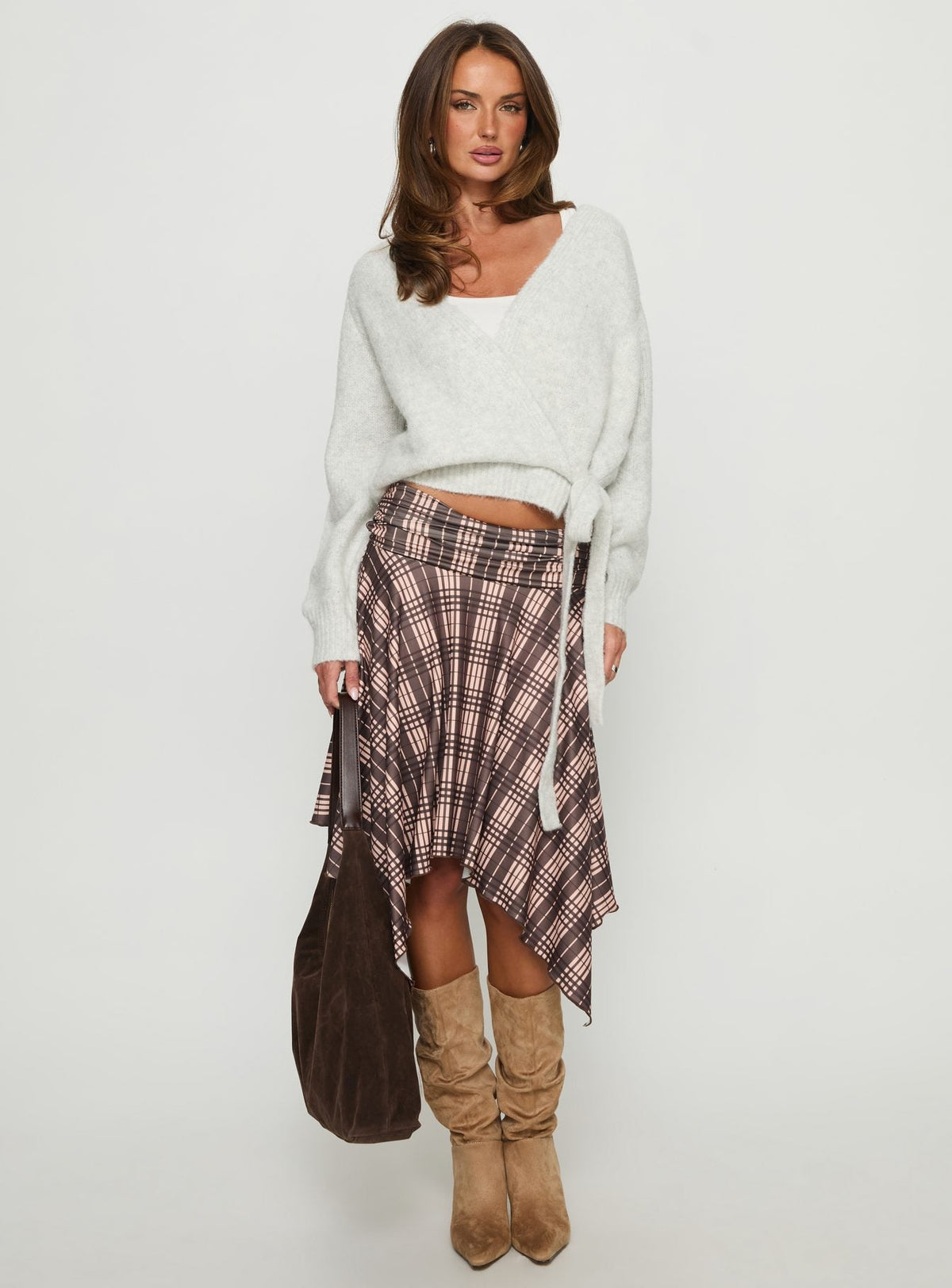 Women's Daelan Wrap Knit Cardigan Grey Marle — Sweater