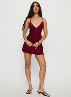 Women's Tanisha Drop Neckline Mini Dress Red — Dress