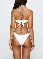 Women's Waves Crashing Bikini Bottoms White — Swimwear