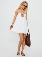 Women's Beabado Beaded Mini Dress White — Dress