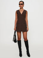 Women's Laire Mini Dress Chocolate — Dress