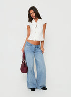 Women's Daleah Frog Closure Top White