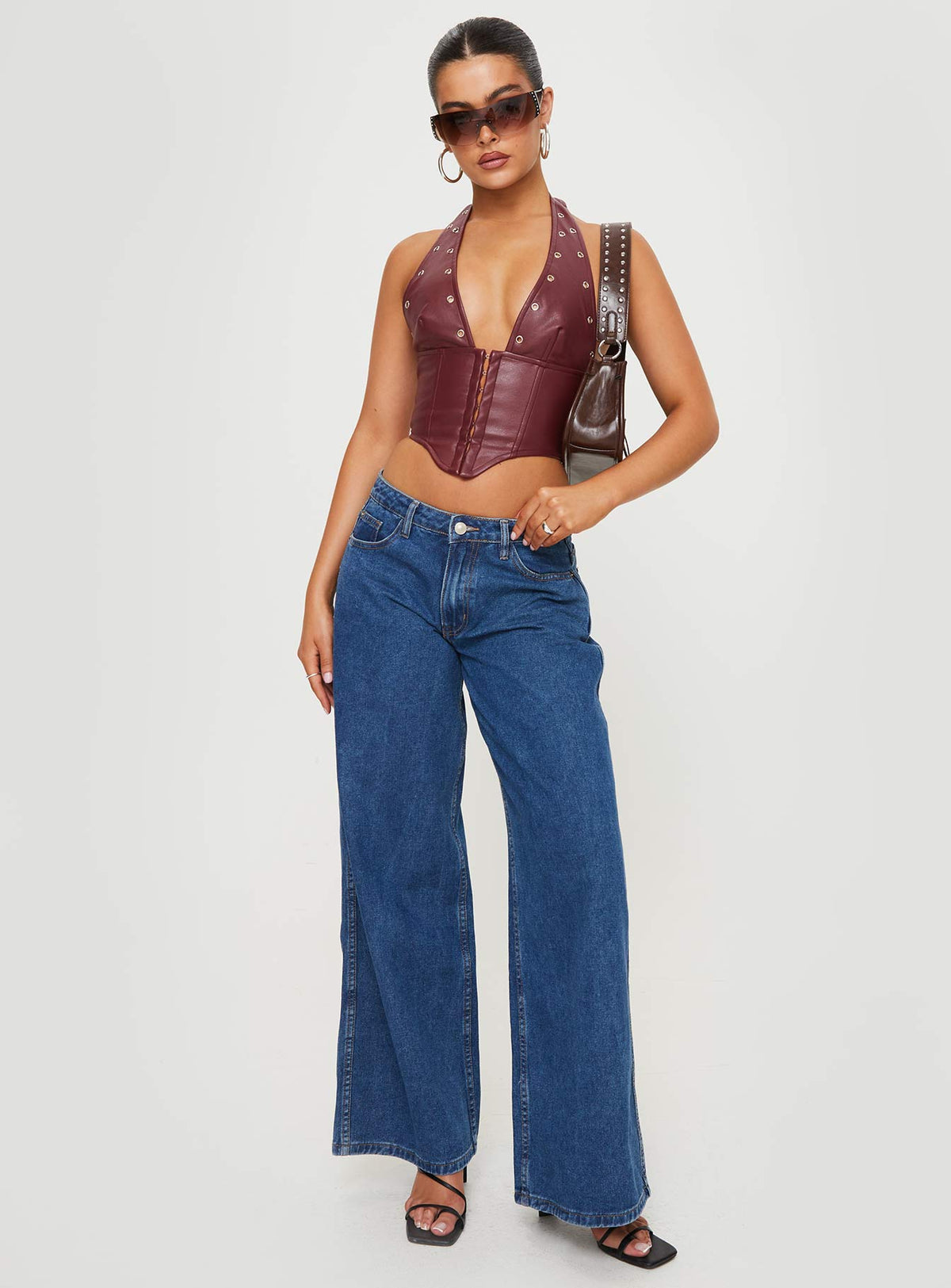 Women's Palladia PU Jordy Corset Burgundy