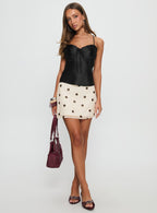 Women's Sizzling Tie Detail Satin Top Black