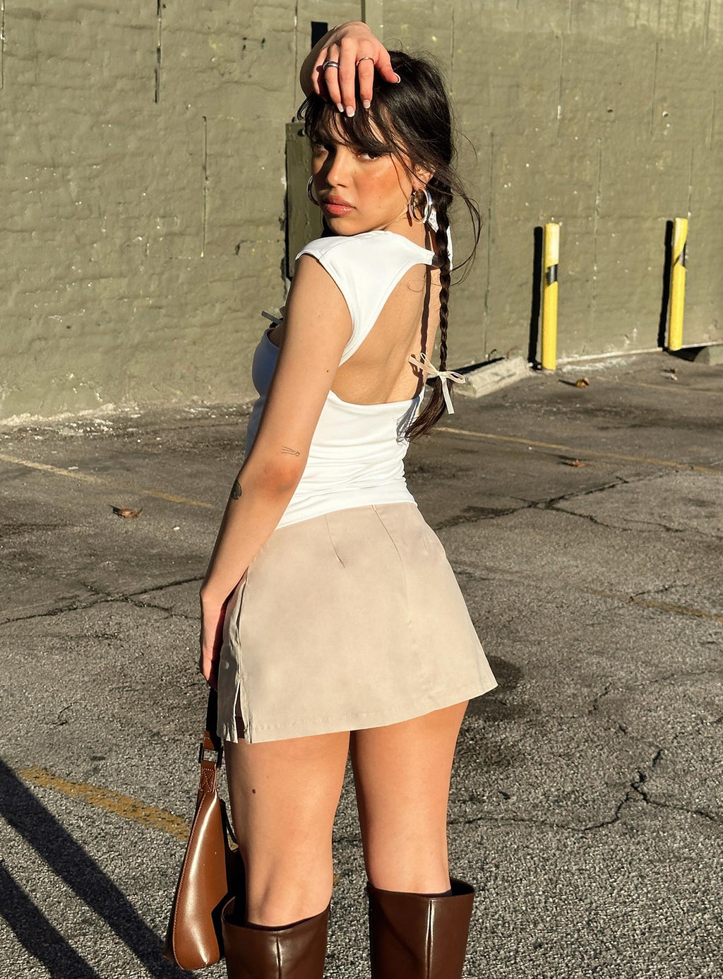 Women's Gigi Skort Beige — Skirt