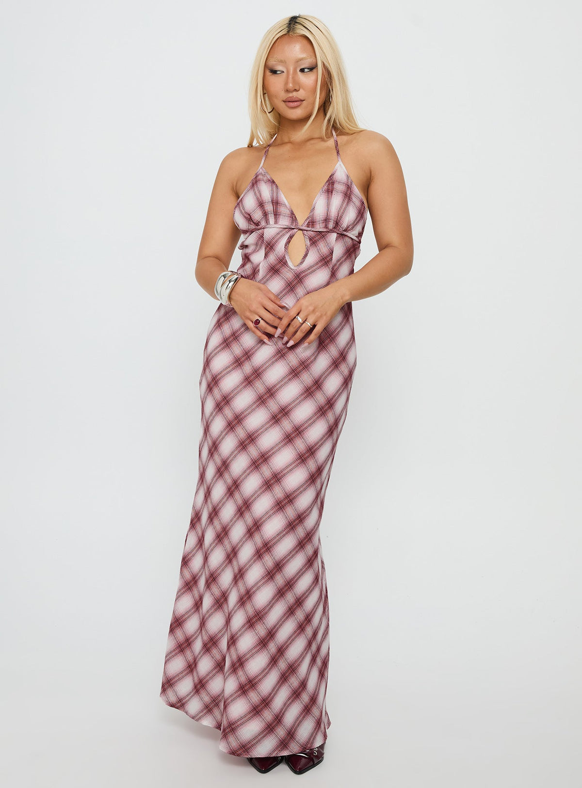 Women's Momentous Backless Halter Maxi Dress Multi — Dress